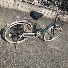 24インチ　3段変速自転車　ママチャリ　グリーンの画像