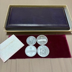 純銀製4枚組/約619g【天皇皇后両陛下御外遊記念メダルセット】の画像