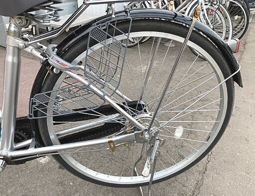 26インチ 自転車 変速なし RUSWAY 鍵付き シルバー×ブラック シティサイクル ママチャリ 札幌市 白石店