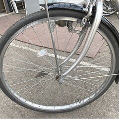 26インチ 自転車 変速なし RUSWAY 鍵付き シルバー×ブラック シティサイクル ママチャリ 札幌市 白石店の画像