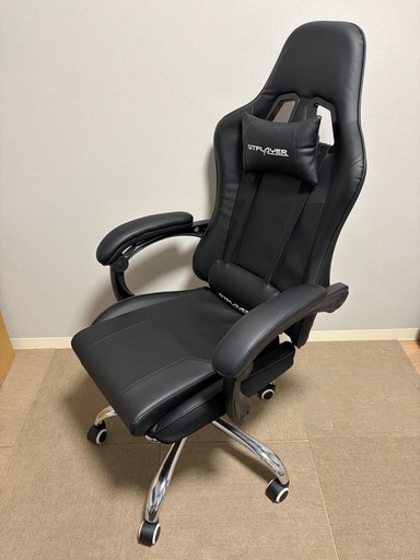 【美品】GTPLAYER ゲーミングチェア オットマン付き