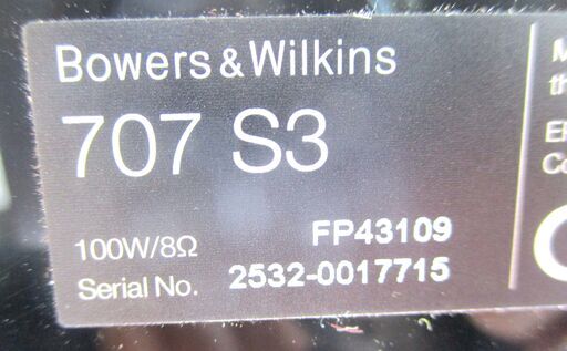☆Bowers & Wilkins バウワース・アンド・ウィルキンズ B&W 707 S3 スタンドマウントスピーカー◆コンパクトで扱