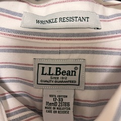 L.L.bean WRINKLRESISTANTシャツ　ストライプ　ボタンダウン エルエルビーンの画像