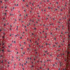 美品★小柄な方 着物 小紋 袷 正絹 蔓草文様 薄めのワインレッド 植物文様の画像