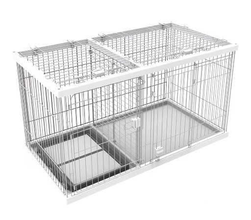 ペットケージ　ペティオ (Petio) トイレのしつけが出来る ドッグルームサークル 専用屋根面つき本体 ホワイト ワイド