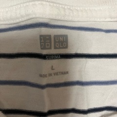 UNIQLO Lサイズ　Tシャツ 2枚セット 半袖 無地 黒 ボーダー 白 メンズの画像