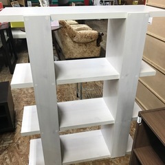 ジャングルジャングル貝塚店　シェルフ　白　ホワイト　木　木目　オシャレ　シンプル　3段　インテリア　家具　中古　貝塚市　二色浜の画像
