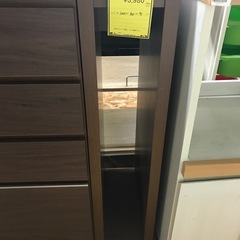 ジャングルジャングル貝塚店　レンジ台　木　木目　茶色　ダークブラウン　4段　スライドテーブル　オシャレ　シンプル　キッチン収納　家具　中古　貝塚市　二色浜の画像