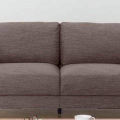 【4月3日破棄】ニトリ 2人用3人用ソファ ハイバック部品付属(ブラウン)の画像