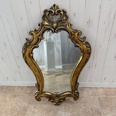 アンティーク風 ウォールミラーの画像
