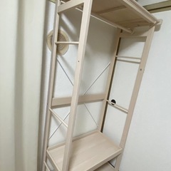 【引取限定】棚付きハンガー ラックの画像