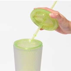 スターバックス ロゴコールドカップタンブラー ネオンイエロー 710mlの画像