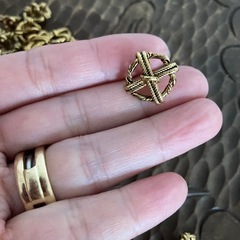 特価①レトロ　高級金ボタン　ミニ重厚　クロス　50個の画像
