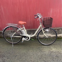 【京都発】京の楽チャリ　電動アシスト自転車　パナソニック　26インチ　クリーム色の画像