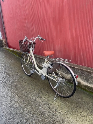 【京都発】京の楽チャリ　電動アシスト自転車　パナソニック　26インチ　クリーム色