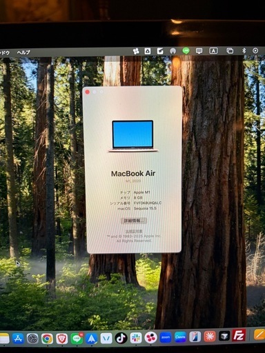 Macbook Air 2020 メモリ8BG SSD256GB