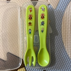 アンパンマン ベビー スプーン フォーク カバー付き セットの画像