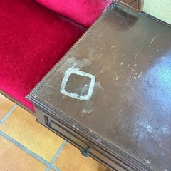 ヴィンテージ風 サイドテーブル付きベンチ 玄関椅子 花台 インテリアの画像