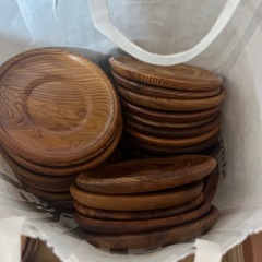 木の茶托　50枚くらいの画像