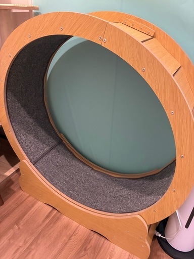 キャットホイール 木製 静音 ストッパー付き 直径80cm 室内猫用 ランニングホイール 運動不足対策 ストレス解消 猫用運動器具 キ