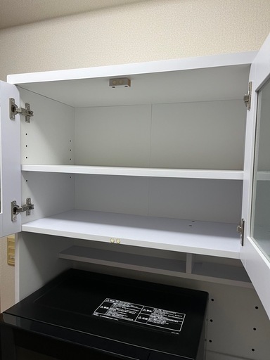 食器棚 キッチンボード レンジ台 ホワイト 収納棚　90cm　