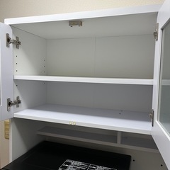 食器棚 キッチンボード レンジ台 ホワイト 収納棚　90cm　の画像