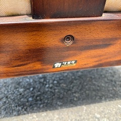 カリモク アームチェア 1人掛け ソファ 花柄 レトロ ヴィンテージ 木製 高級の画像