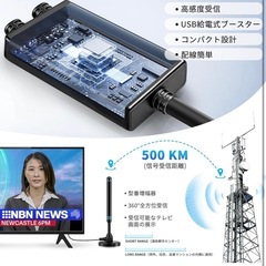 【新品】室内アンテナ テレビアンテナ 4K HDTV 360度全方位受信の画像