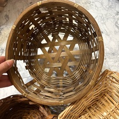 収納カゴ　3個セット　木のカゴ　小分け　プレゼント梱包にも🩷の画像