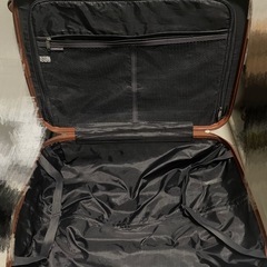 ネイビー×ブラウン 大型スーツケース キャリーケースの画像