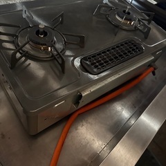 リンナイ  LPガス用 ガステーブル 魚焼ほぼ未使用 右強火 KSR561DGR ホース付 清掃済 すぐ使えます！の画像