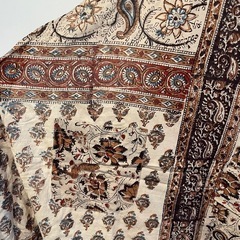 ペイズリー柄 ロングエプロン M-L インド綿の画像