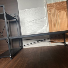 ローデスク 本立て 収納付 木製 120cm テレビ台の画像