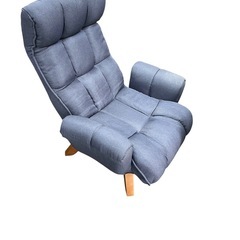 リクライニングチェア 回転椅子 座椅子 肘付き ネイビーの画像