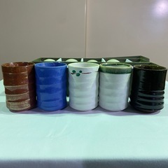 陶器　湯呑み　9個セットの画像