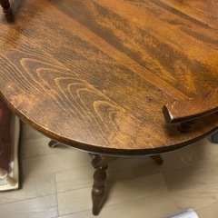 【サイドテーブル】木製・インテリアに｜アンティーク風　下段収納付きの画像