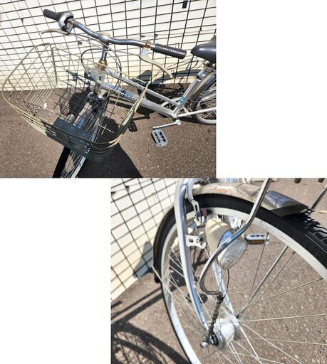 27インチ 自転車 3段変速 パンクしにくいタイヤ カゴ付き カギ付き ライト付き シティサイクル 通勤 通学 買い物 札幌 北20条店