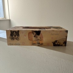 猫 猫柄 ティッシュケースの画像