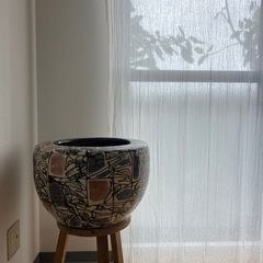 火鉢　陶器　和モダン　植木鉢カバー　観葉植物　古民家インテリアの画像