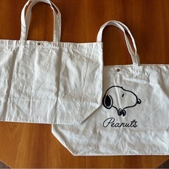 スヌーピー　トートバッグ　２枚の画像