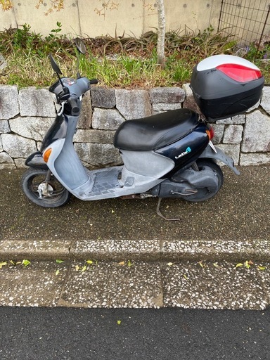 スズキ50cc レッツ4 黒 グレー リアボックス半ヘル付き