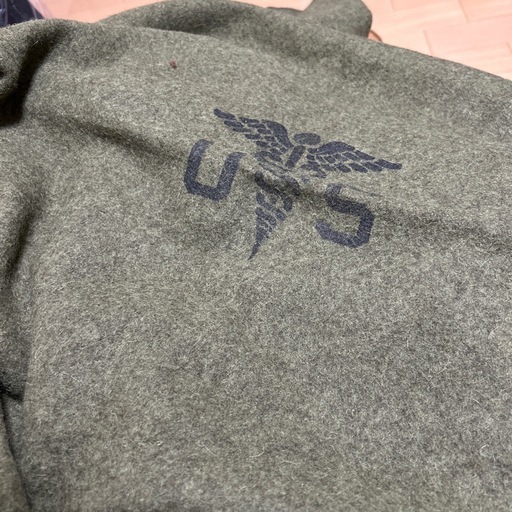 【軍放出品】USマーク付きブランケット