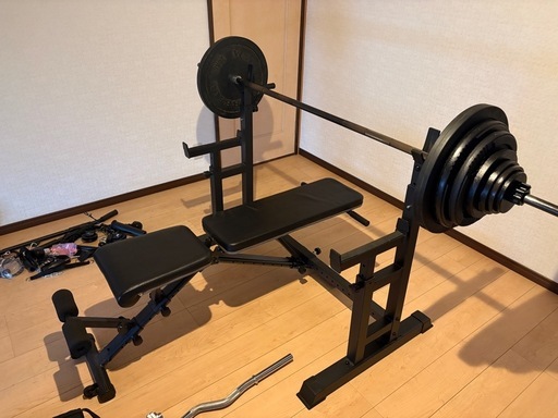 120kgベンチプレス、ケーブルプーリー、アブベンチ他