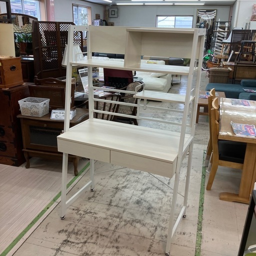 中古品　ニトリ　省スペースデスク　幅90cm ホワイト　綺麗　公田店