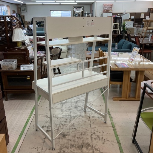 中古品　ニトリ　省スペースデスク　幅90cm ホワイト　綺麗　公田店