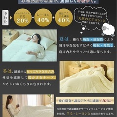 【新品】掛け布団　羊毛　セミダブル　羊毛混掛けふとん オールシーズン　オーストラリア産上質ウールの画像