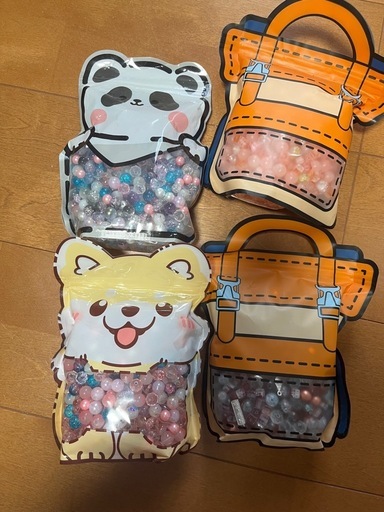 【在庫処分】ガラスビーズまとめ売りテグス付き