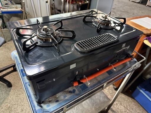 パロマ幅56㎝コンパクトガステーブル IC-S37-R LPガス用/右強火 幅560奥行447高さ180m グレー