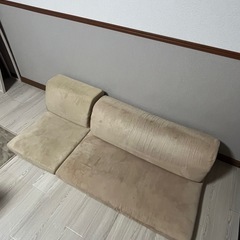 フロアソファ 3人掛け ロータイプ 起毛素材 日本製｜Luculia-ルクリア-　ベージュの画像