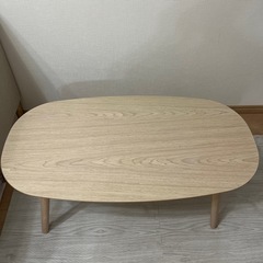 【美品】木目が綺麗なオーバル型ローテーブルの画像